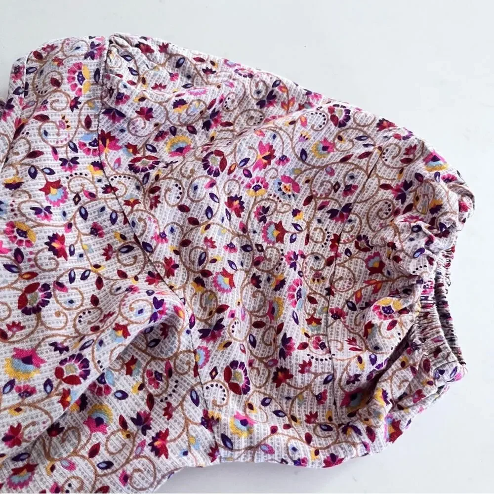 PEEK Girls Isa Allover Floral Print Puff Sleeve Dress size 10
